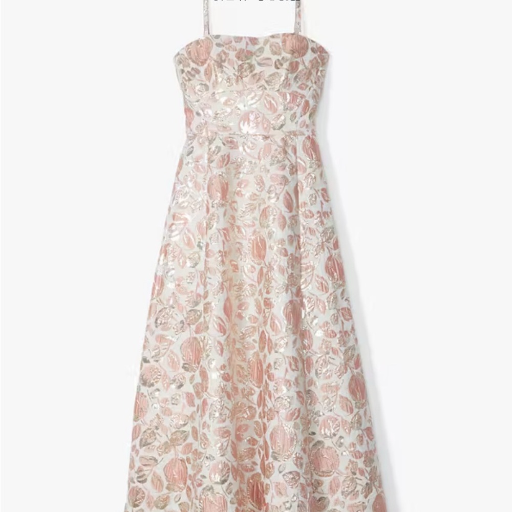 NWT Beautiful Kate Spade Floral Rose Bud Pink Brocade Dress Women’s 6